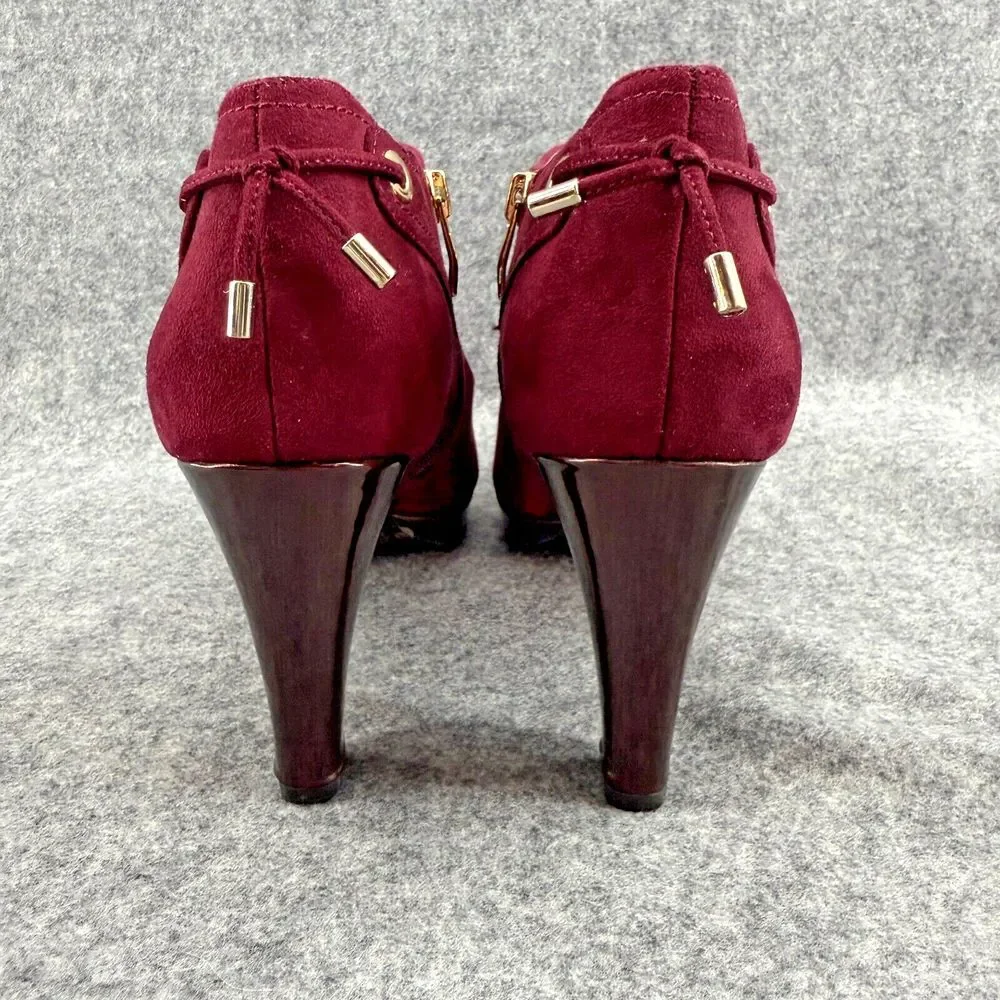 Liz Claiborne Elsie Heels Womens 8.5‎ Maroon Burgundy Shoes Pumps Office Party